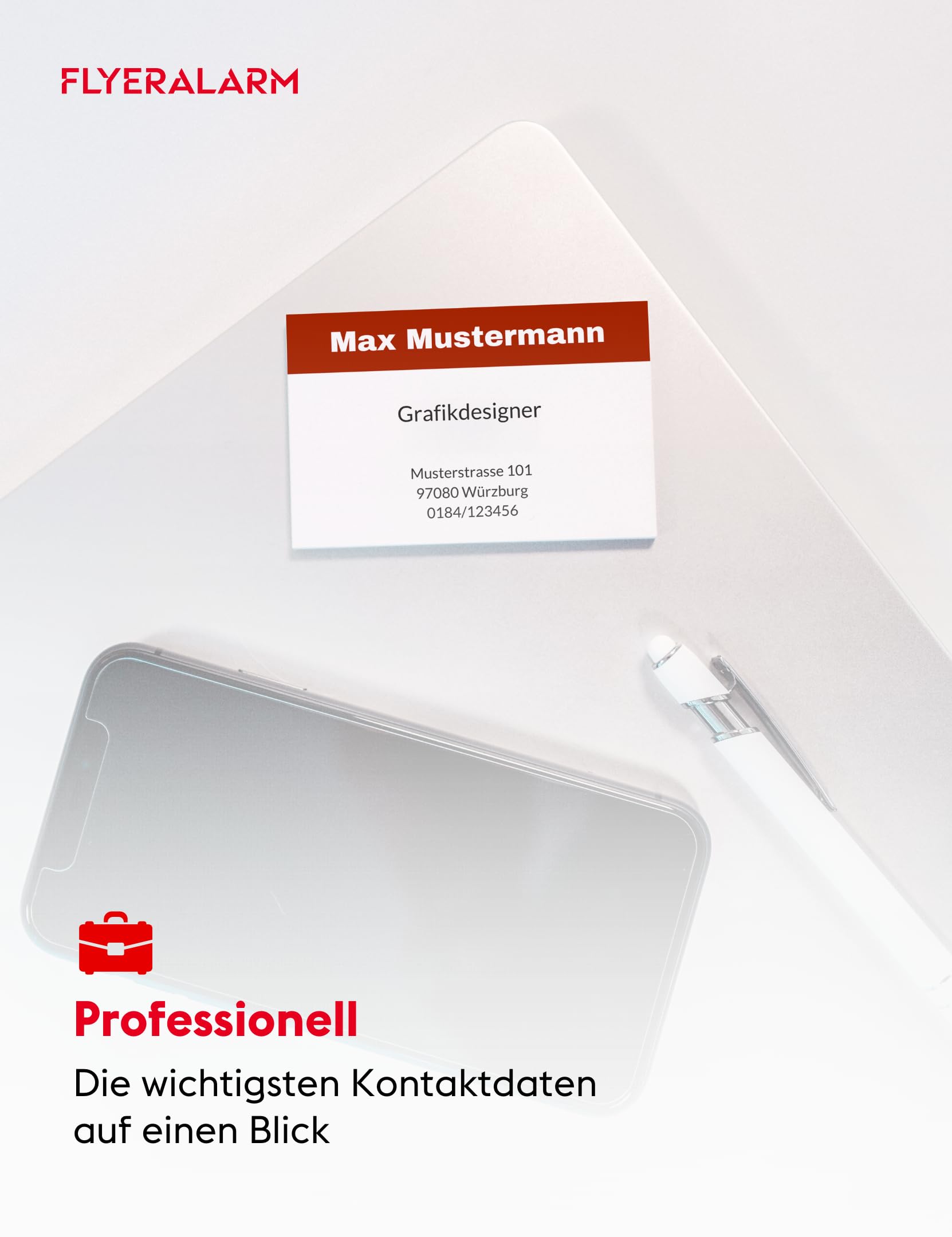 Visitenkarten erstellen mit Foto, Text und Logo - Visitenkarte selbst gestalten - 1000 Stück, blanko - 300g Bilderdruck matt - Business Cards Online gestalten