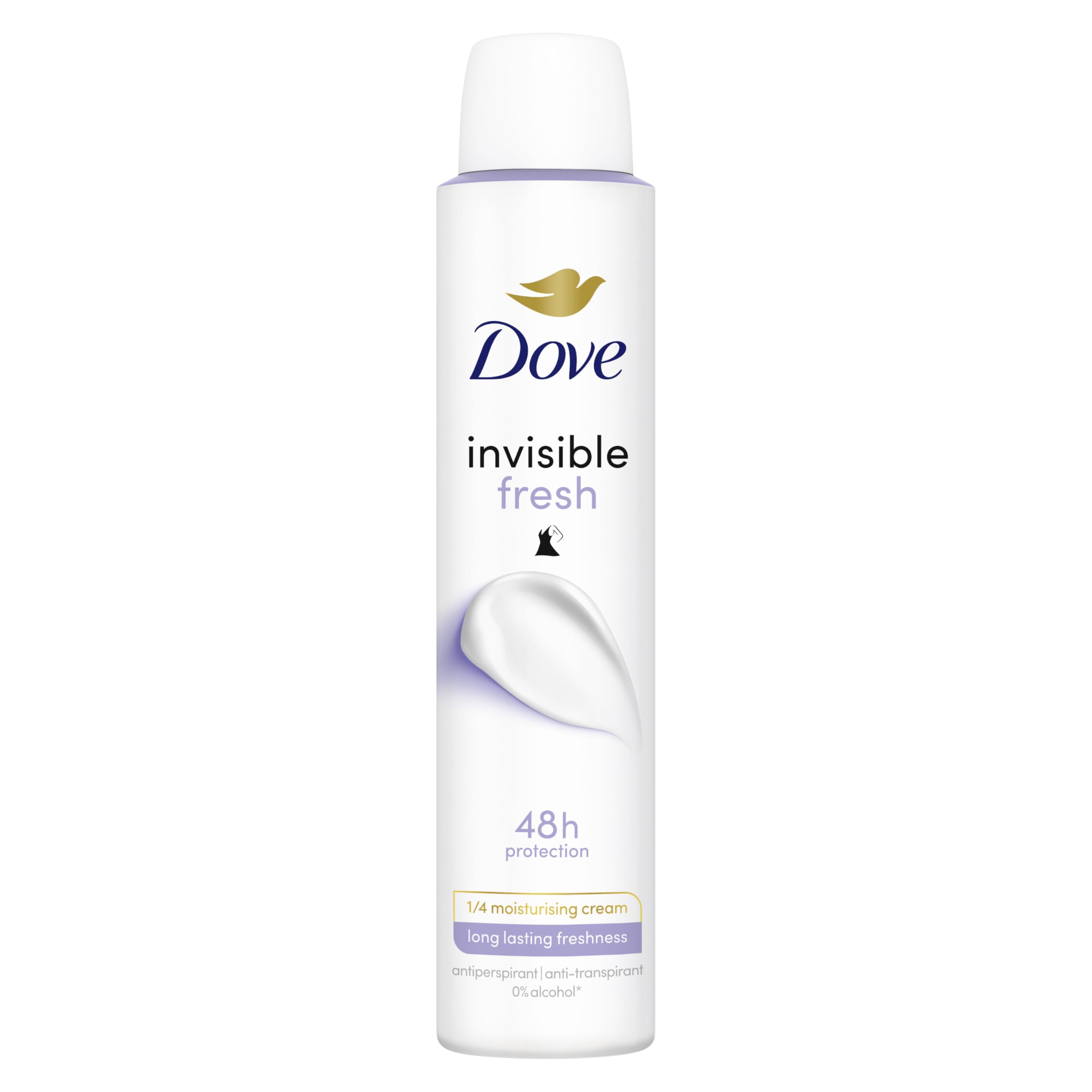 DOVE Déodorant Spray Anti-Transpirant - Invisible Fresh - Protection 48H contre la transpiration - Contient 1/4 de crème hydratante - 200ml