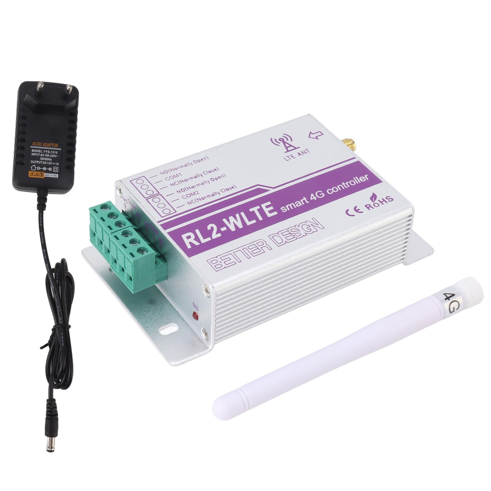 Garosa Abricador gsm Gate, Módulo 4G de Control 4G de Control Remoto, Frecuencia Global, Vivienda de Aluminio para Agricultura Agrícola, Iluminación de la Estación Base
