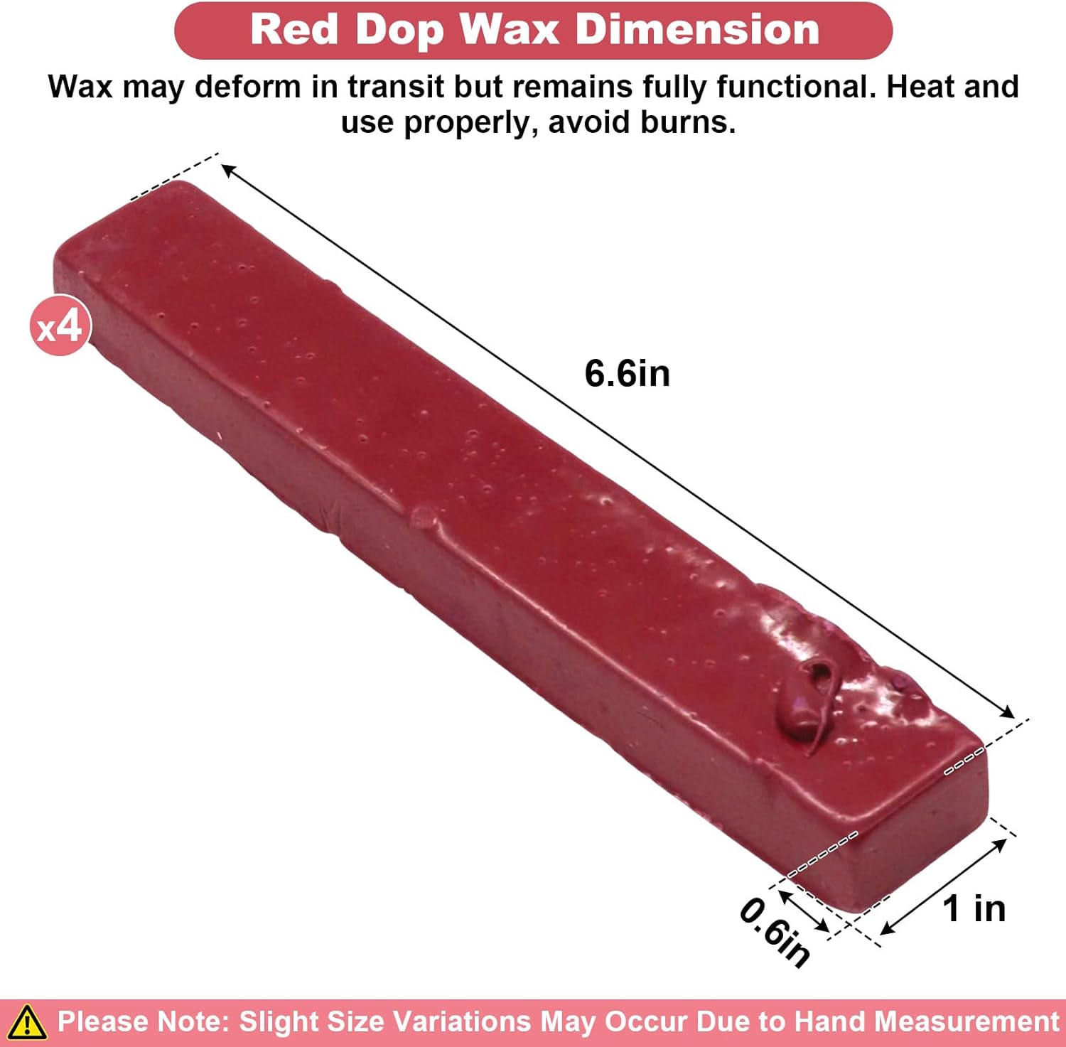showingo Sticks of Red DOP Wax Kit for Lapidary Forming Cutting and Polishing Cabochon Wax 4