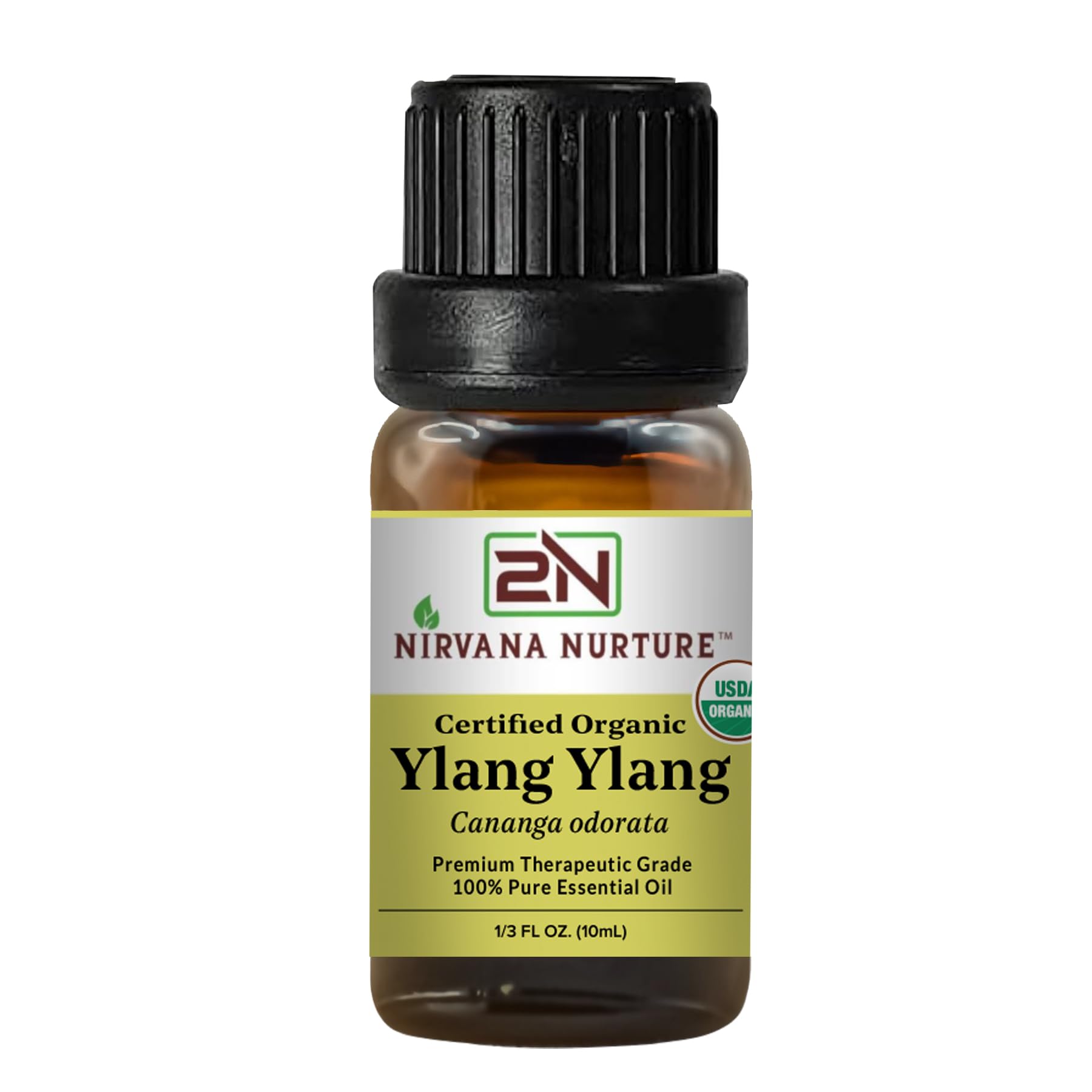 Ylang Ylang Essential Oil USDA Certified Organic, 100% Pure Natural Premium Grade, Undiluted- Aromatherapy Diffuser for Calm and Relaxation, Skin Care, Hair Care