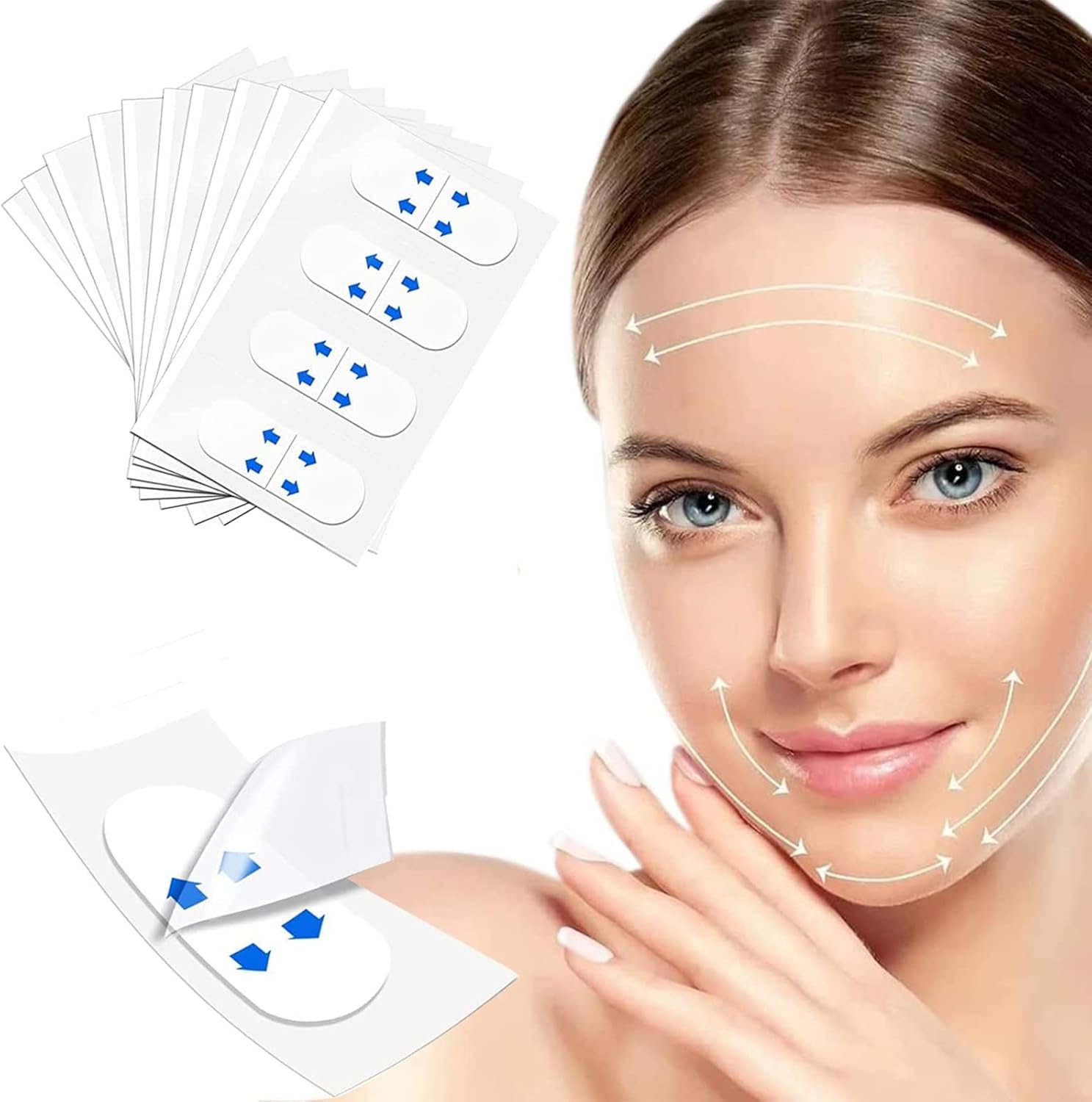 JEOPKO Face Lift Tape40pieces, Face Lifting Tape Invisible Waterproof