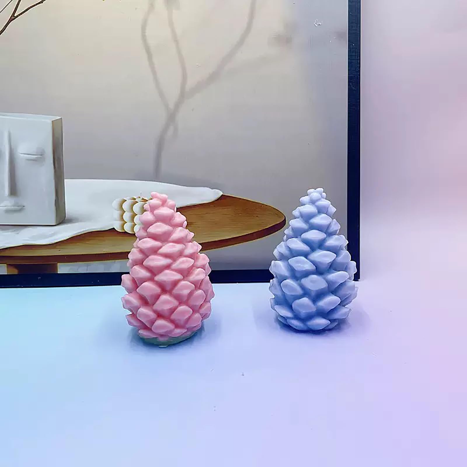 Moldes para velas de Navidad de silicona, flexibles, duraderos, fáciles de demoldar, moldes para hacer velas de pinecona detalladas