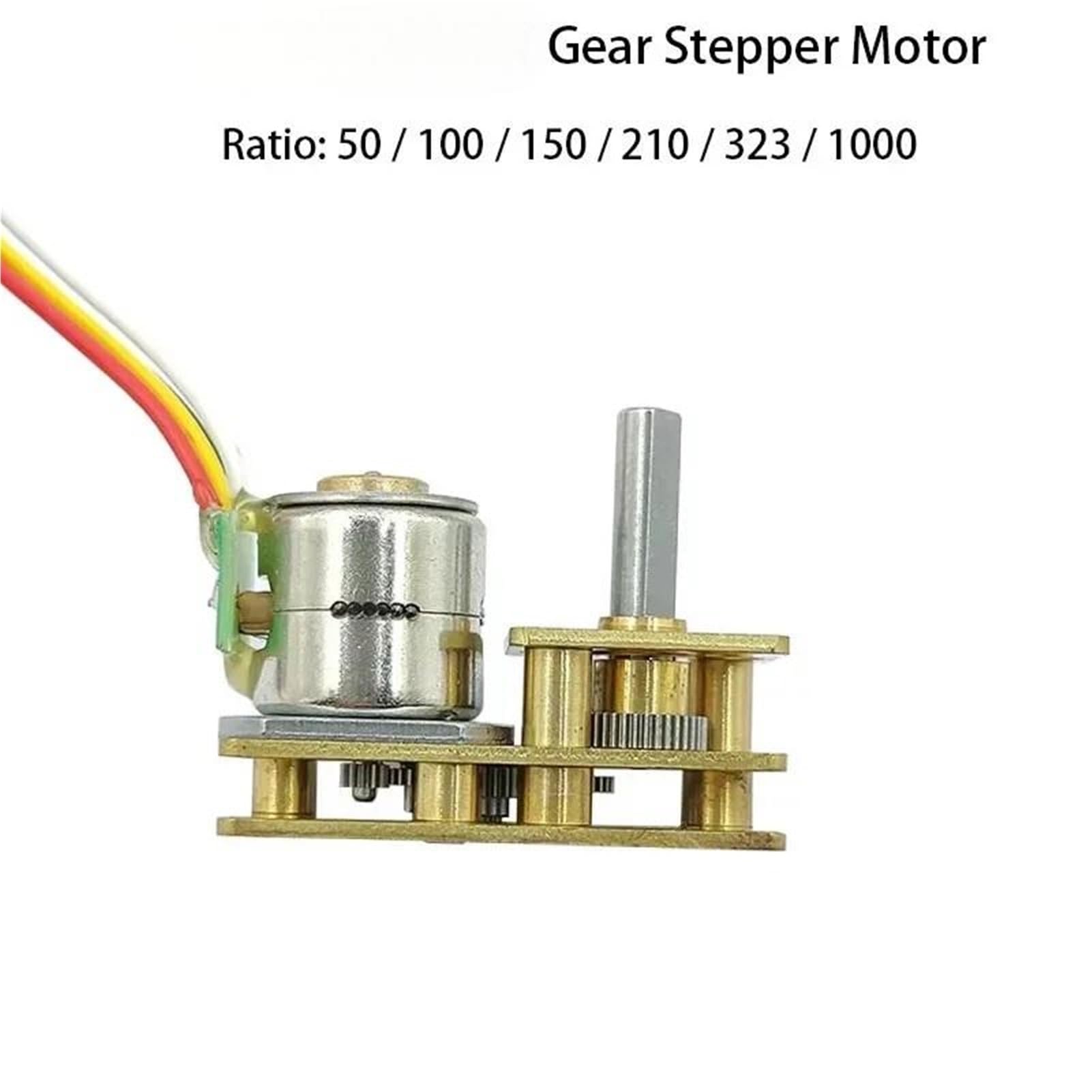 DC 5V 12V 2-Phasen 4-Draht Getriebe Schrittmotor Vollmetallgetriebe Invertierte Welle Präzisionssteuerung Reparaturteil(With controller,210:1)