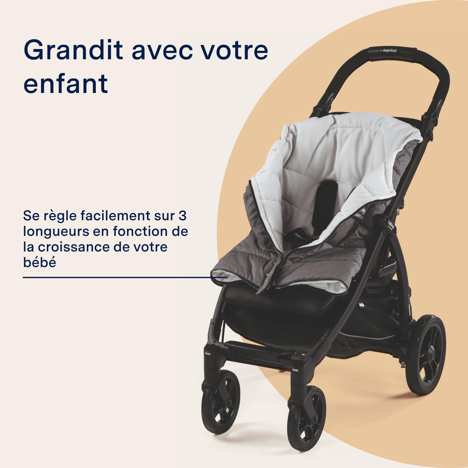 PEG Vario Foot Muff - Chancelière d'Hiver Extensible pour Poussette et Siège-Auto - Compatible avec les Produits Peg Perego