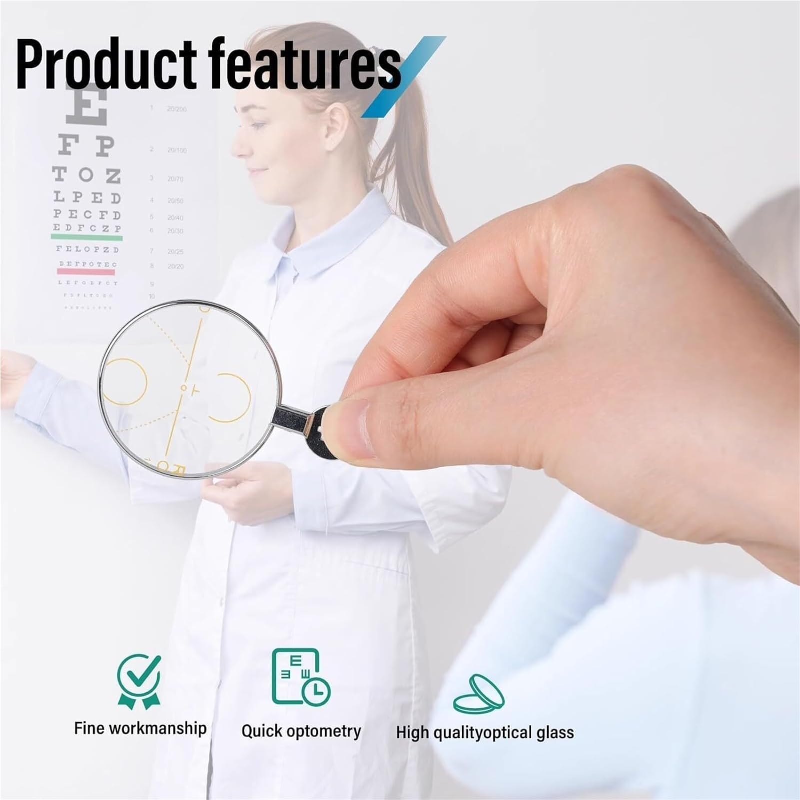 Juego de 22 lentes de prueba ópticas con lentes progresivas y caja de almacenamiento de aluminio para pruebas de agudeza visual, ideal para optometría y tiendas ópticas