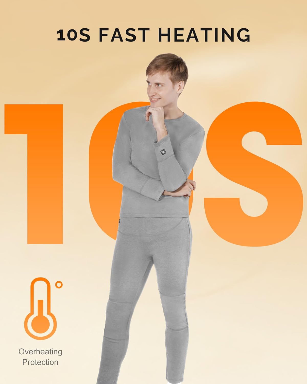 SAVIOR HEAT Heated Underwear for Men - 7.4V 3000mAh Rechargeable Heated Thermal Underwear Set Electric Long Johns Work 13H