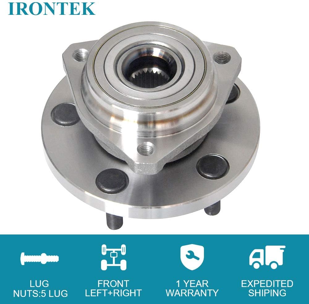 IRONTEK 513159x2 Front Wheel Hub Bearing Assembly for Jeep 1999-2004 Grand Cherokee 5 Lug Non-ABS