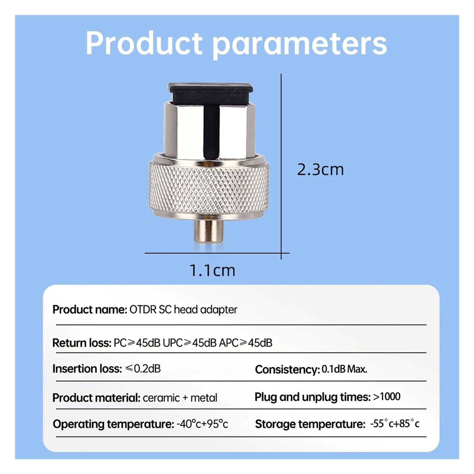 Comprobador de conector cuadrado SC de adaptador de fibra óptica | 3 pcs