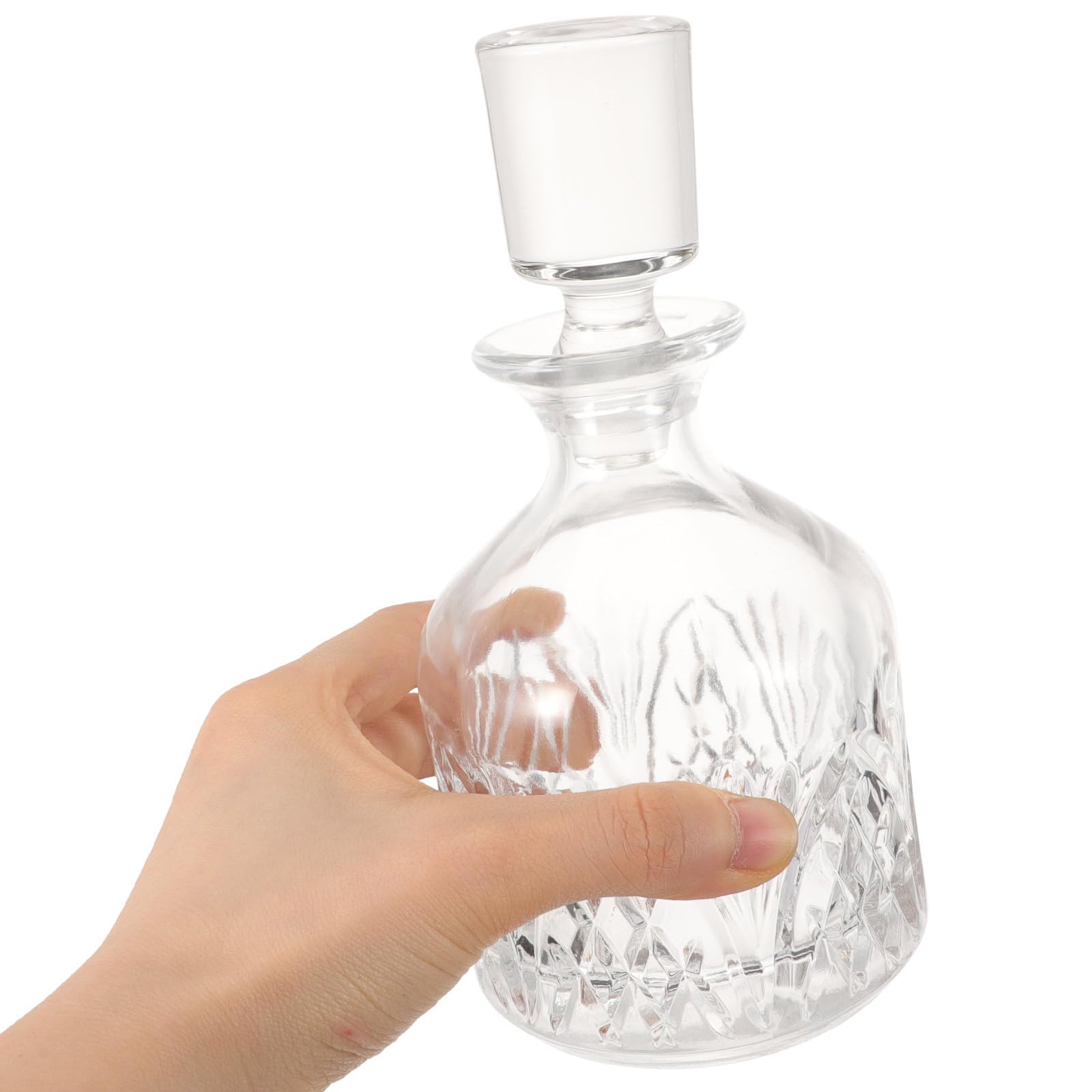 Carafe à Whisky Facile à Ouvrir 280ml en Verre Élégante Bouchon en Verre pour et Décantation D'alcool