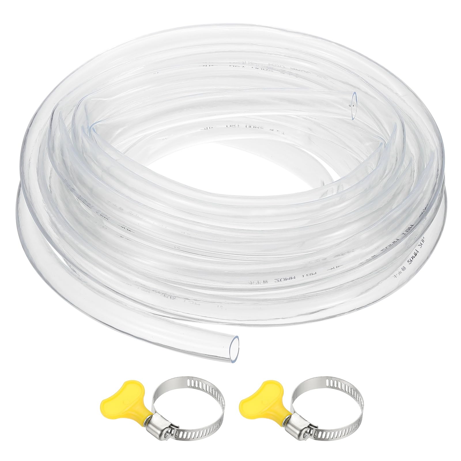 PATIKIL 1 Stück Kunststoffschlauch, 20mm x 24mm x 10M Vinylschlauch Klarer Schlauch mit Schlauchschellen, Weicher Schlauchleitung für vielseitige industrielle Vinyl-Aquarien