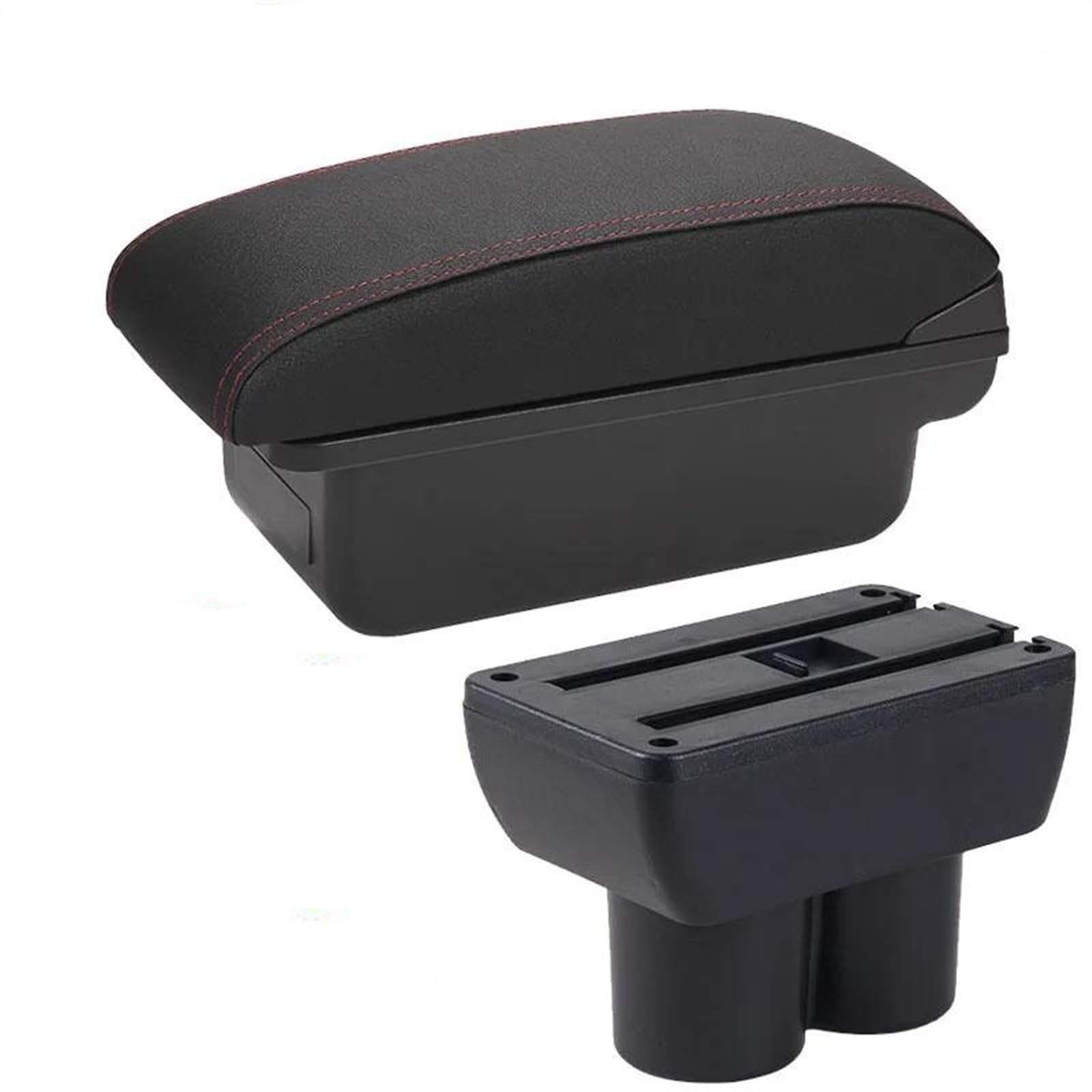 NMJLQW Storage Rack Car Accessories Retrofit Part Armrest Box For Jimny 1999-2017 Car Armrest Retrofit Parts Arm Storage Box(C1 Black red NO USB)