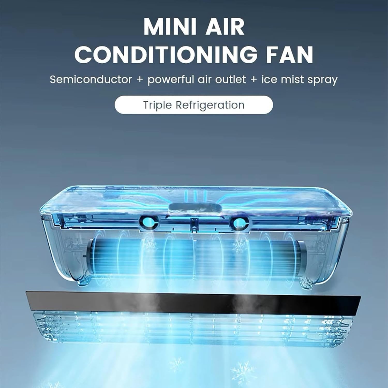 Aire acondicionado de pared sin unidad exterior, aire acondicionado portátil | Refrigeración instantánea en 30 segundos (B)