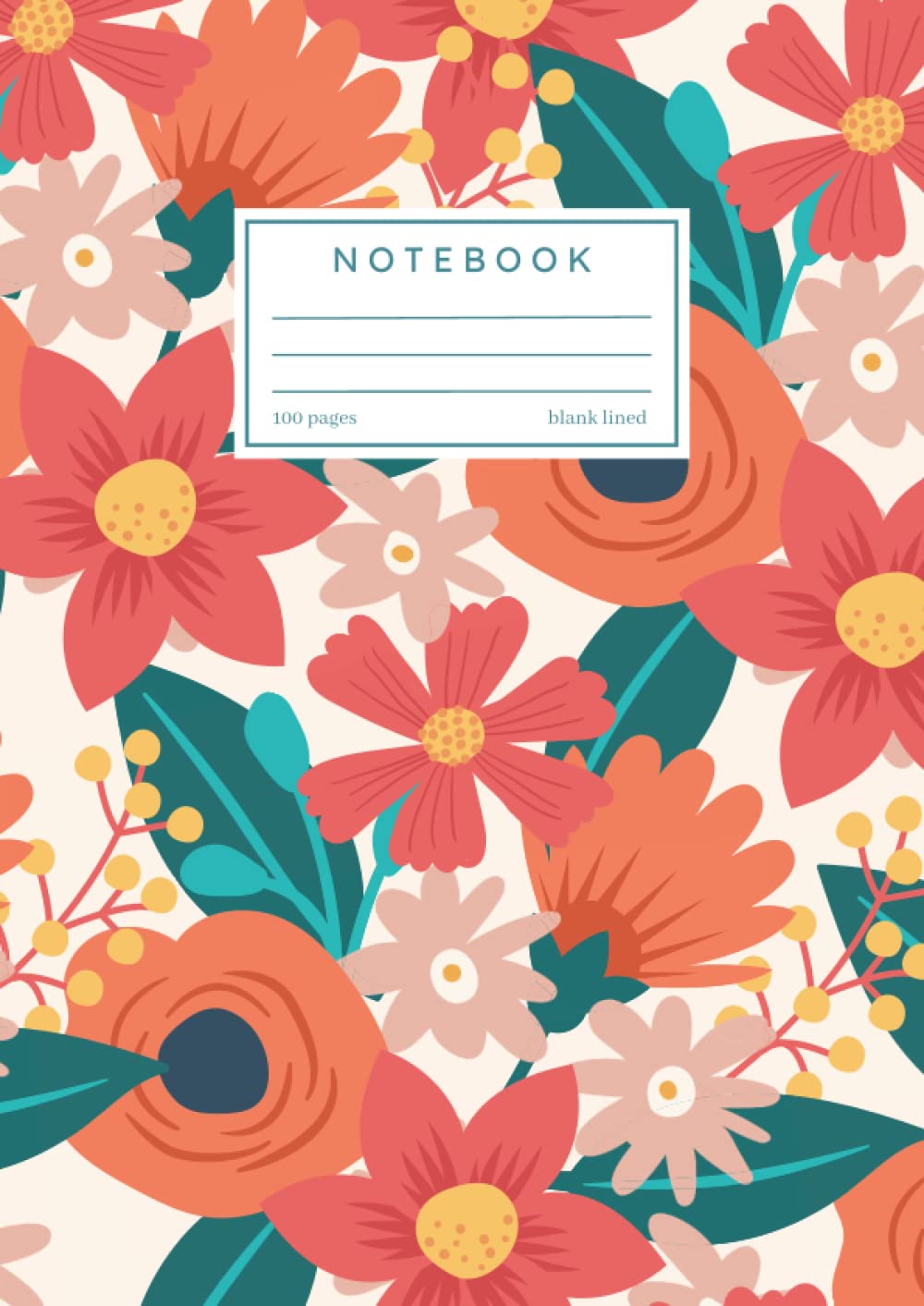 A4 FLORAL NOTEBOOK: Stylish Floral A4 Notebook | Blank Lined | A4 CREAM FLORAL (8.27" x 11.69")