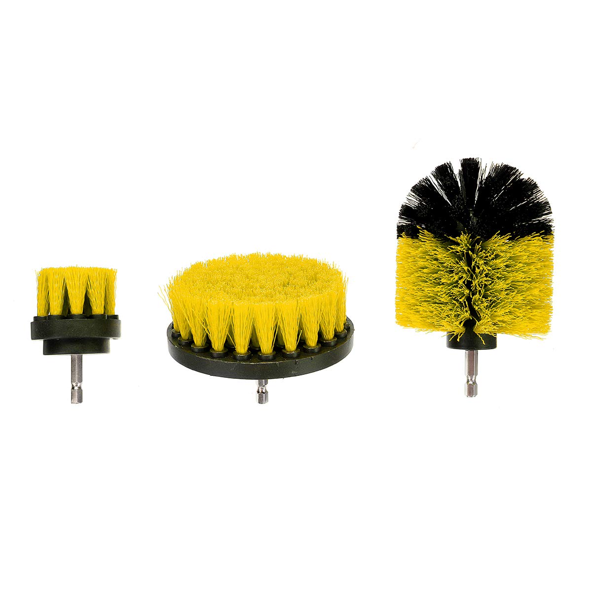 3 Stücke Bohrer Scrubber Pinsel Reinigungsbürste Power Voll Elektrische Borsten Badewanne Fliesen Mörtel Reiniger - Gelb