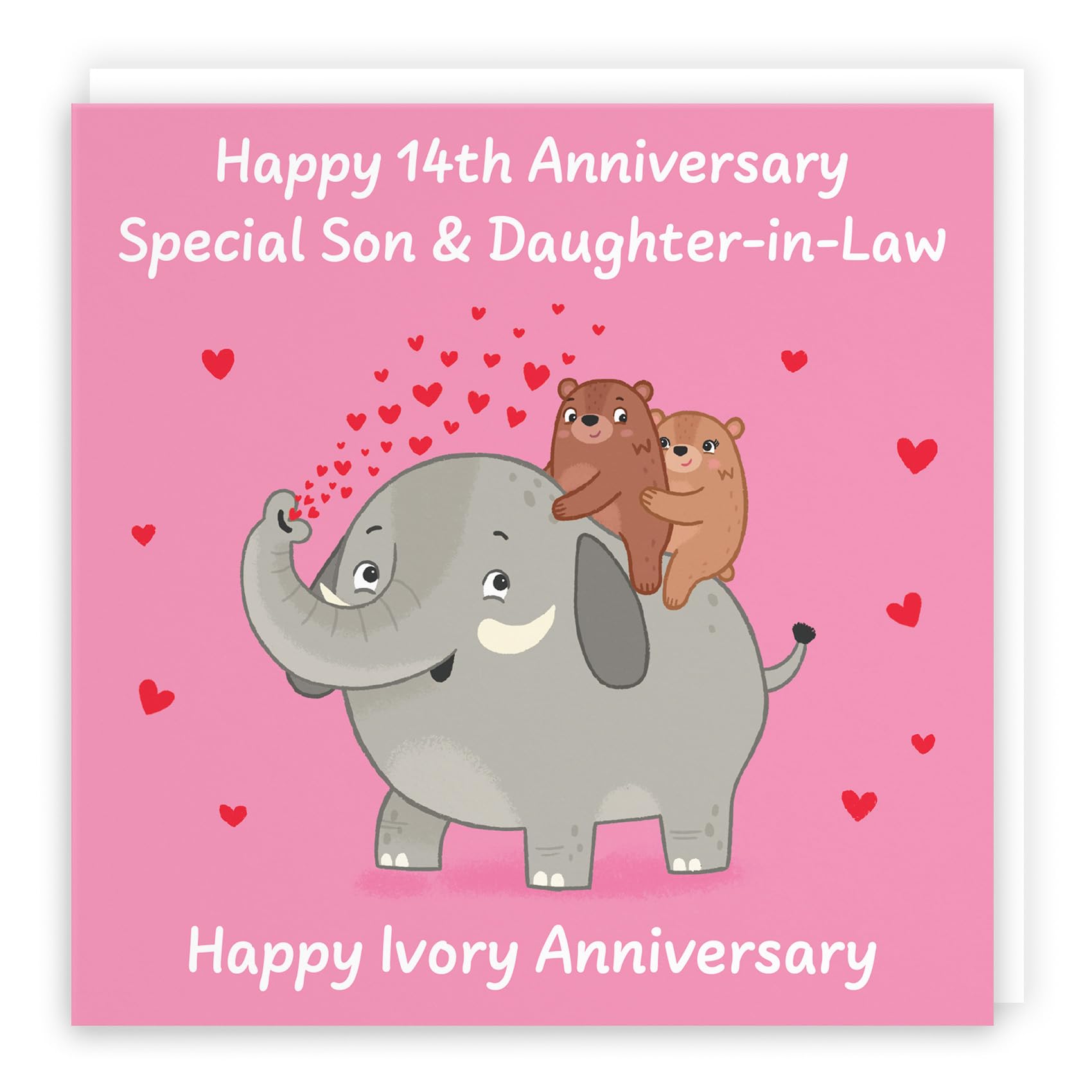 Hunts England, Son And Daughter In Law 14th Anniversary Card, Ivory Anniversary, 14 Years