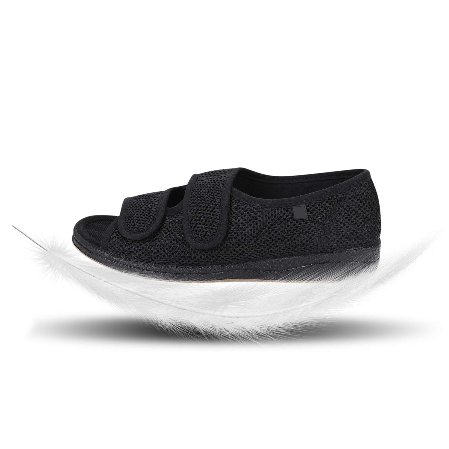 IBLUELOVER Chaussons Diabétiques Femmes Pantoufle de Rééducation Orthopédique Eté Sandales Santé pour âgées Pieds Enflé Gonflée Chaussures Marche Réglable Ouvert Scratch Fermeture Antidérapant