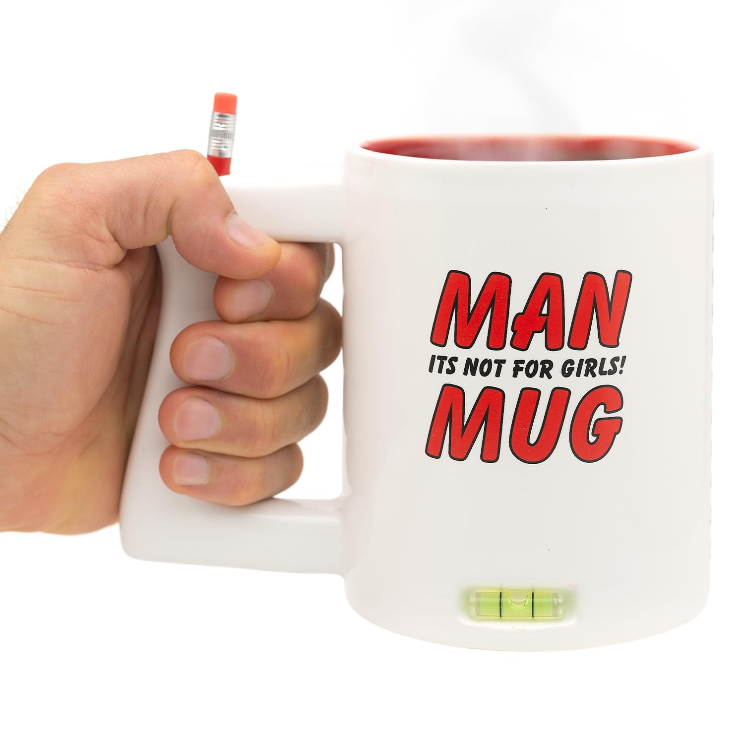 CKB LTD Jumbo Extra Large Tea Coffee Mug for Men Joke Tall Giant Mugs with Novelty Spirit Level, Ruler