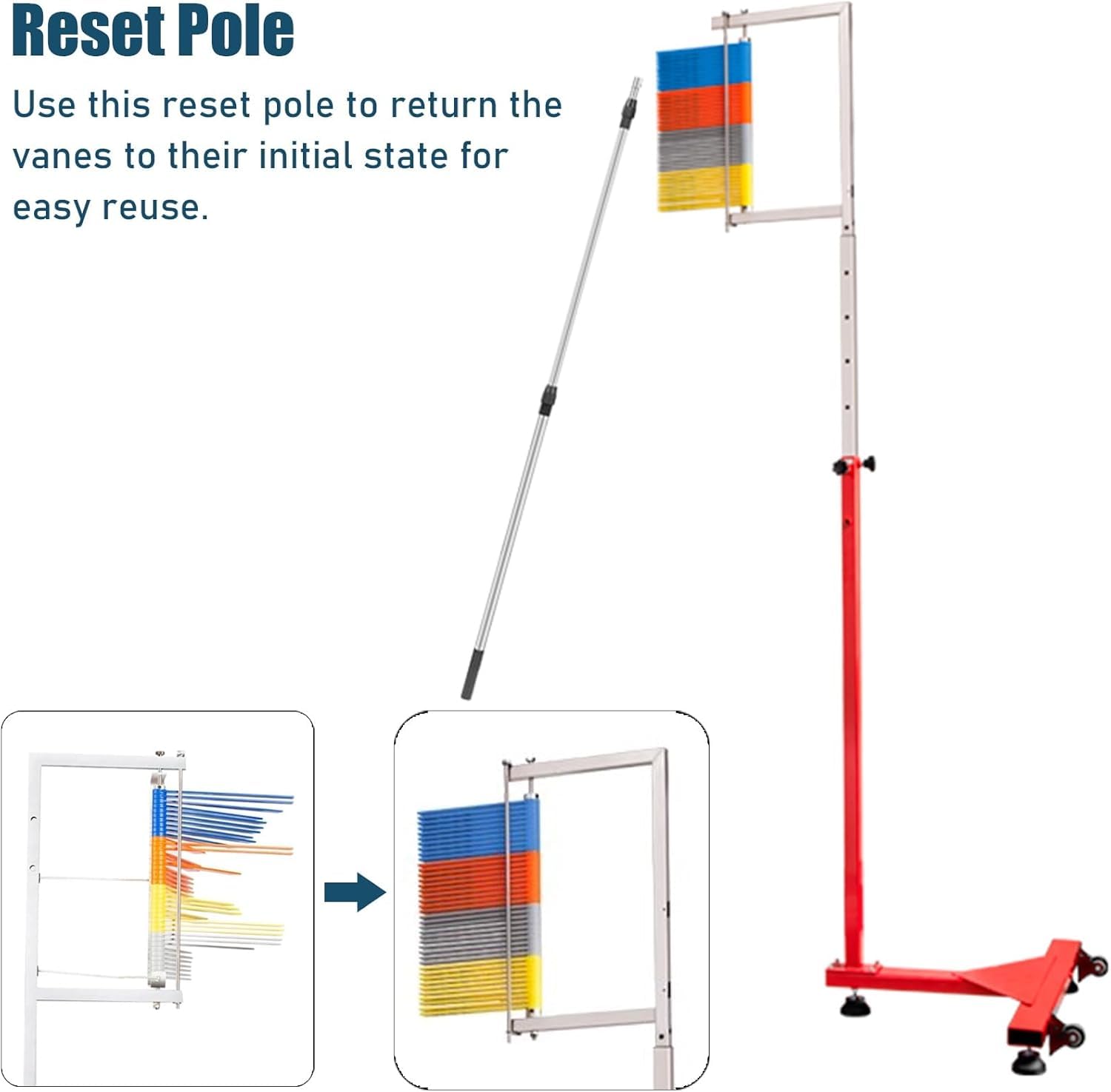 Entrenador De Salto Vertical Ajustable con Poste De Reinicio Y Ruedas - Probador De Salto De Altura para Gimnasio, Escuela Y Uso Doméstico 1.4-3m (4.6-9.8ft)