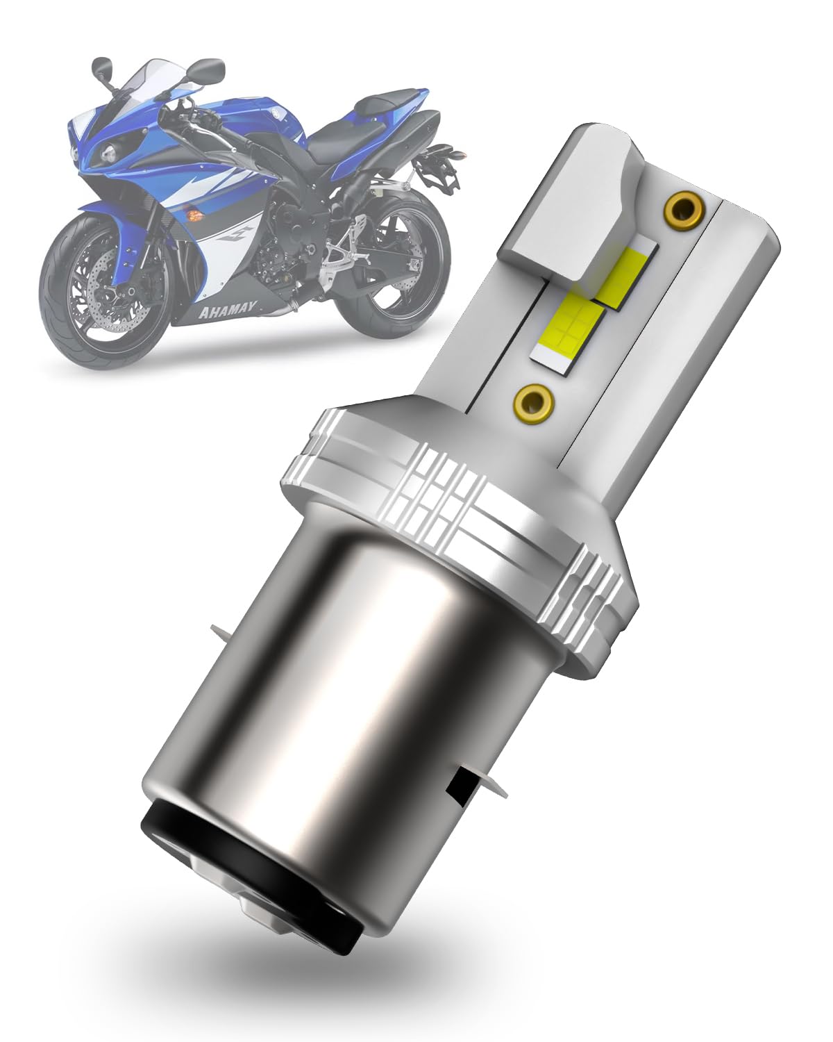 SUPAREE Bombilla BA20D Moto Bombilla LED BA20D 6500K S2 LED para Faro de Moto Hi/Lo 400% 8000LM 12V 1:1 Mini Size Plug y Play 1 Pc