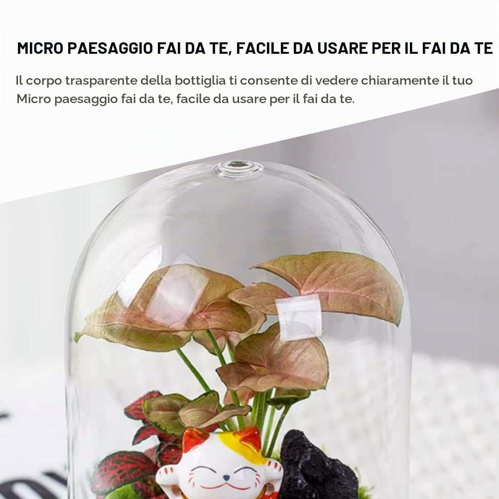 Bottiglia Di Vetro Per Terrario 6.69X4.72In Bottiglia Vuota Ecologica Con Cupola Trasparente Per Micro Paesaggio Muschio Display Casa Ufficio Decorazione