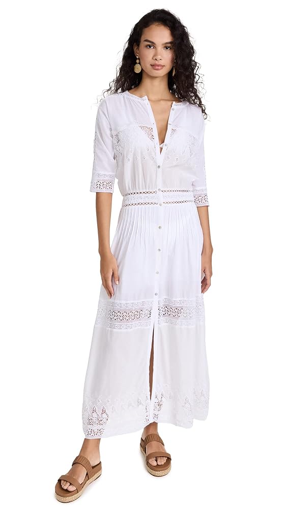 ワンピース Beth Dress foundry mews LOVESHACKFANCY Women's Beth Dress, White, L at Amazon