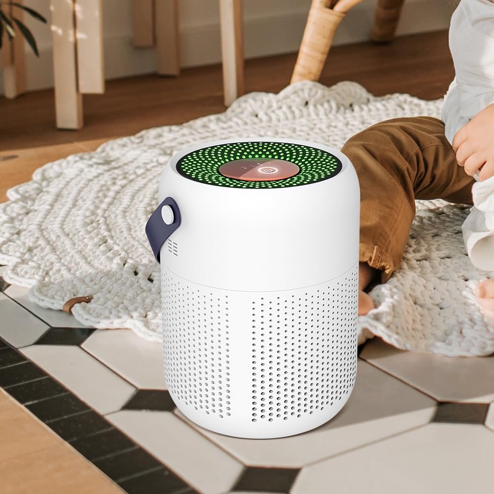pangaO Air Purifier 3 In 1 Portable Desktop Purifier Purification System H13 True HEPA Filter Four Purify Modes Ultra Quiet Air Cleaner for Bedroom Car, Office 4