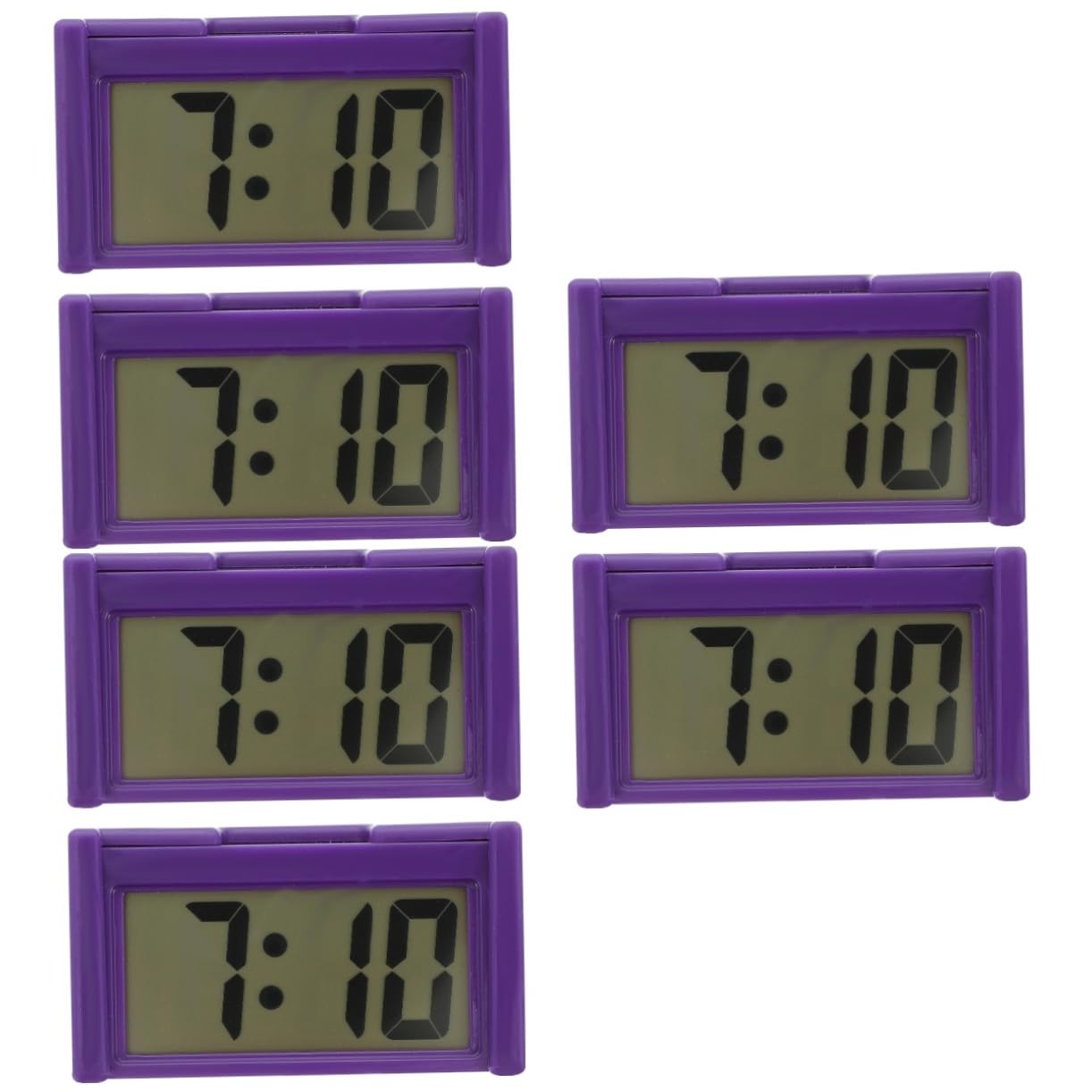 OUNONA 6piezas Reloj Digital Mini Para Automóvil Pantalla Instalación Sencilla Decoración Interior De Vehículo Ligero y Duradero
