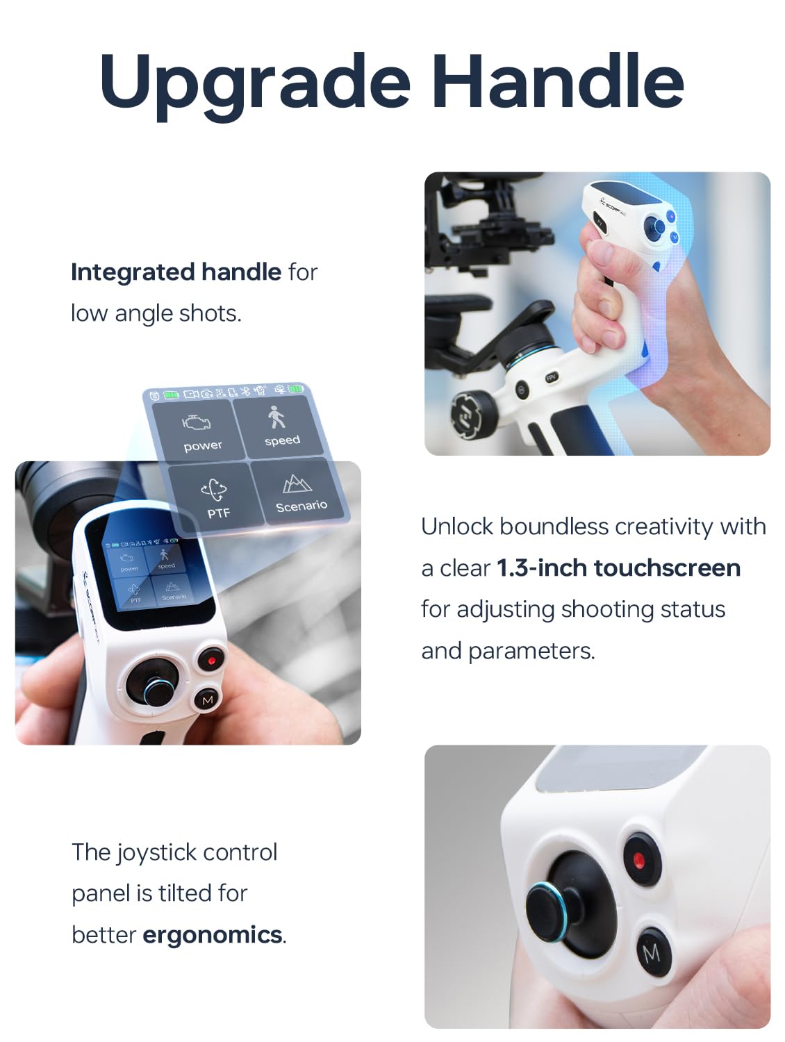 Feiyu SCORP Mini 2 Kit – stabilizator śledzenia AI-Tracking do aparatów bezlusterkowych, kamery sportowej/iPhone i Samsung, ręczny 3-osiowy gimbal z torbą do przenoszenia i światłem do selfie i