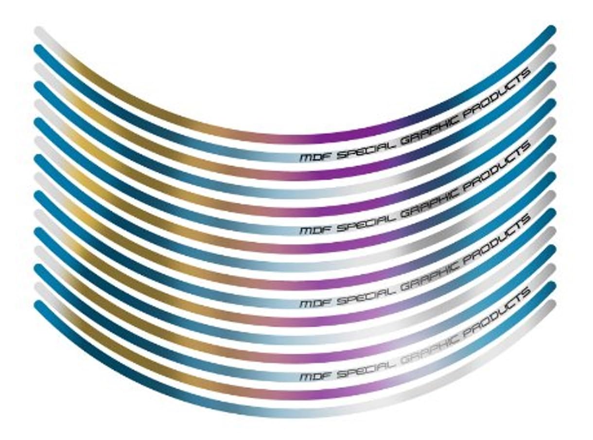 MDF RIM-6M-17 Rim Stripe, Titanium Type, 0.2 inch (6 mm) Width, 17