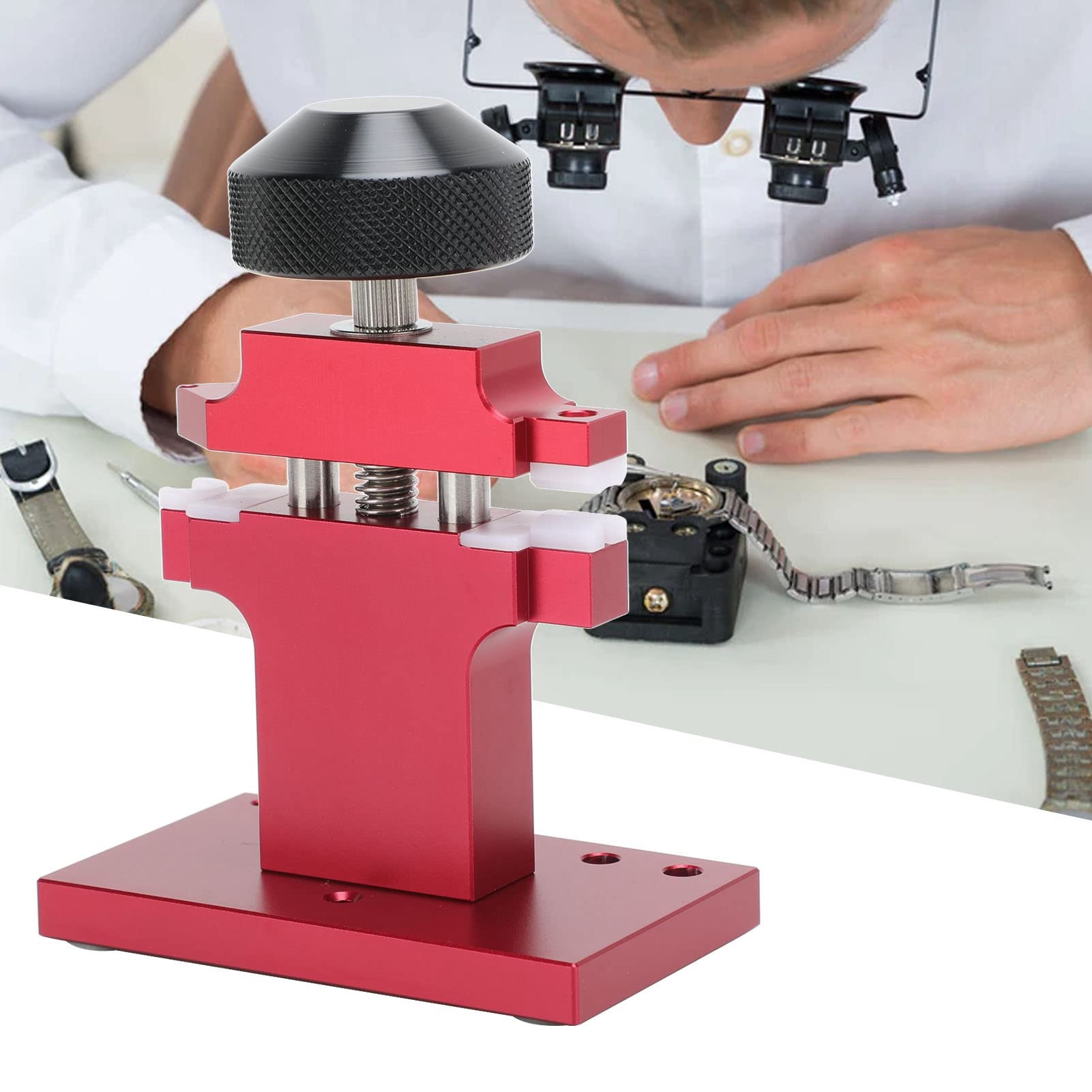 FLEXMAN Extracción de Tubos de Reloj, Herramienta de Extracción de Tubos de Fricción de Reloj Tipo Prensa Herramienta de Desmontaje de Relojes con Pasadores de Fijación Herramienta