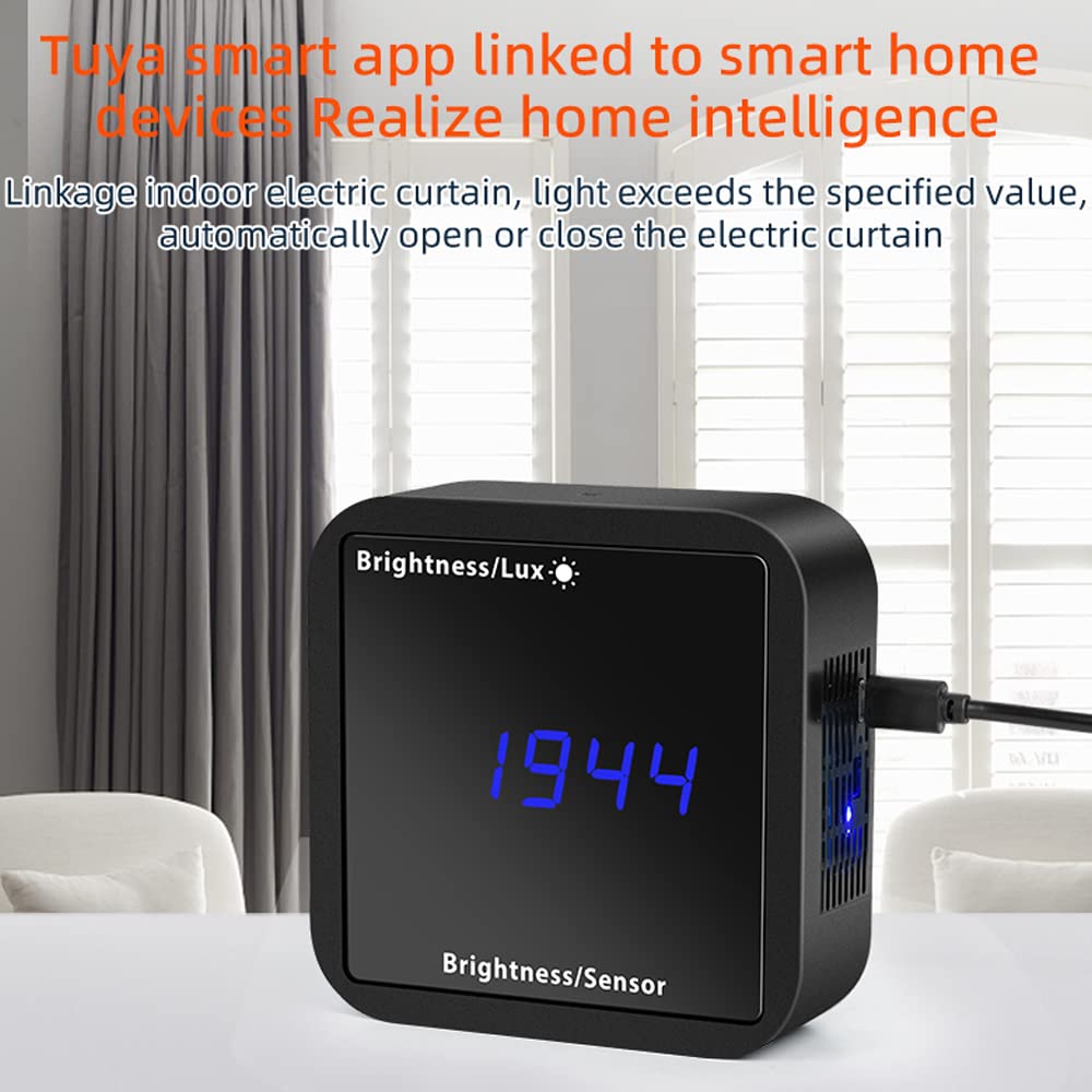 Irfora Tuya ZigBee Intelligent Light Detector Temperatur- und Feuchtigkeitssensor mit LED-Display-Unterstützung APP Control Home Linkage Kompatibel mit Home