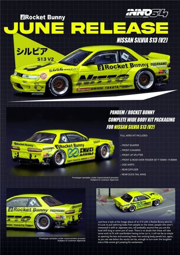 Amazon | 1/64 イノモデル INNO64 日産 シルビア S13 V2 PANDEM ROCKET
