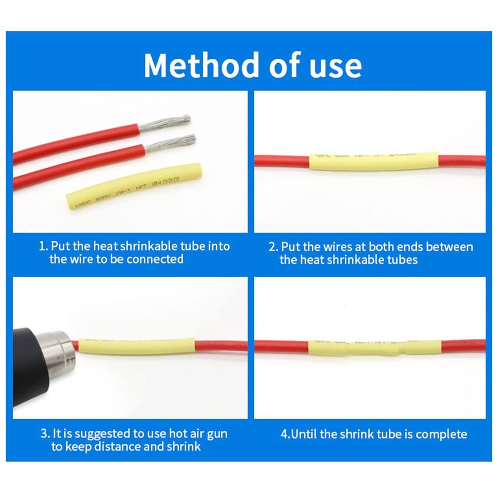 Tubo termorretráctil, Tubo termocontraíble 2:1, envoltura de alambre tubo, surtido marino automotriz for cables, 1m, 1 Uds(4mm)