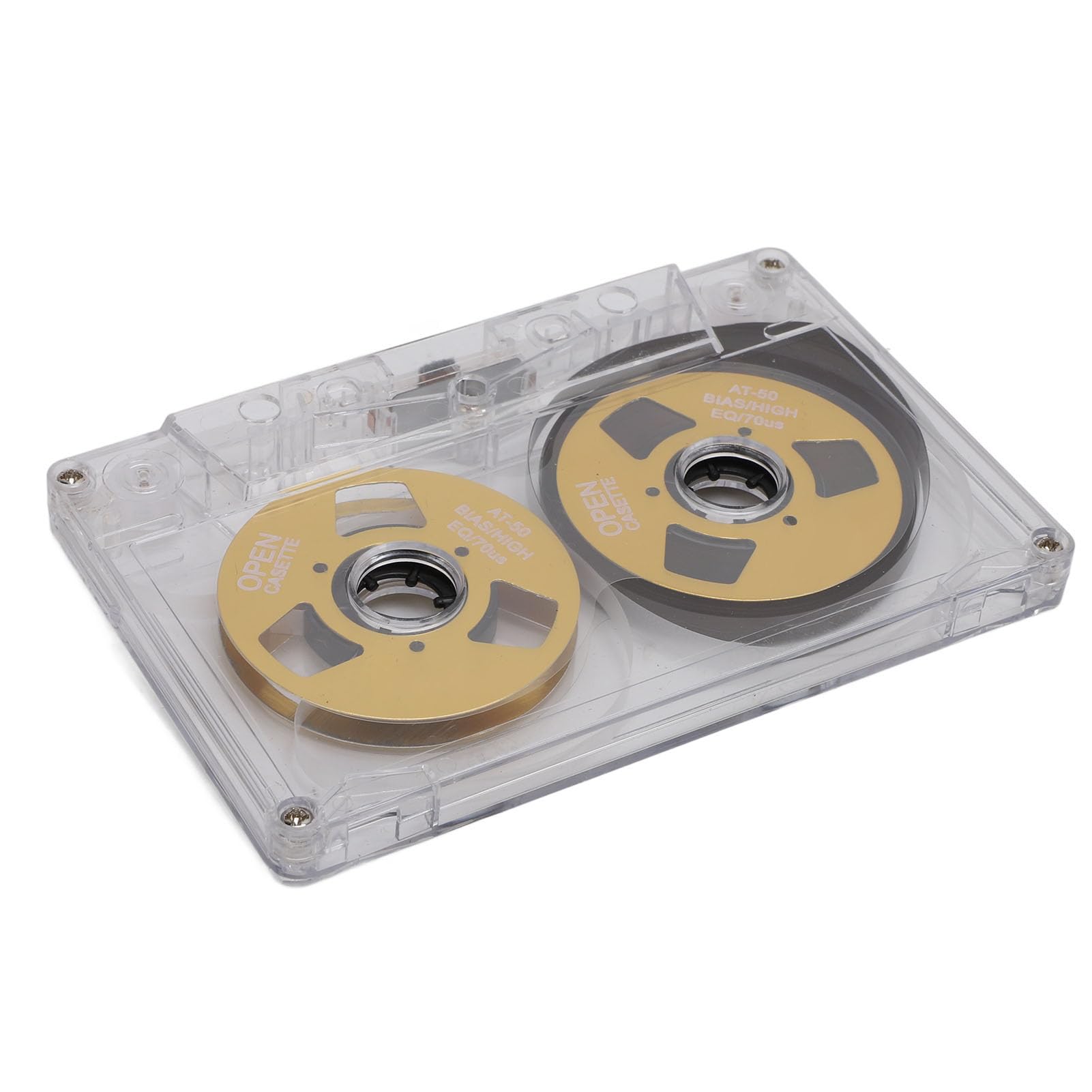 Sorandy Cassetta per Registrazione Audio in Metallo Bifacciale con Polarizzazione Normale da 50 Minuti, da Bobina a Bobina, per Registrazione Musicale, Regalo Ideale per Musicisti, ABS, Lega di (GOLD)