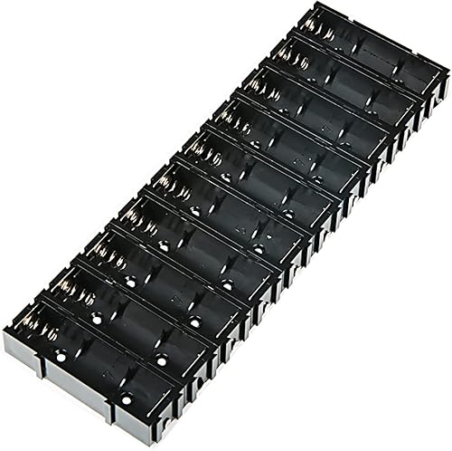 Miniatura 4 de Bistook 10 piezas de PCB 1 ranura, 1 x 1.5 V AAA batería clip de resorte negro caja de plástico negro para batería se puede combinar libremente