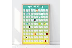Gift Republic 100 Family Movies Bucket List Scratch-Off Poster