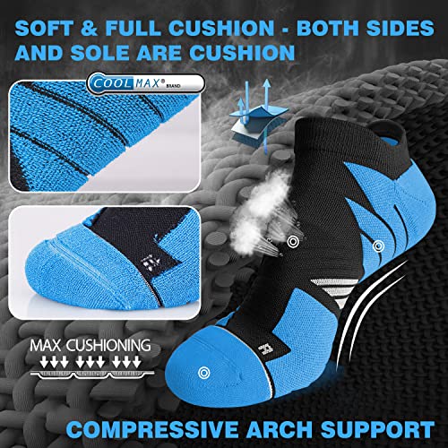 Image of Hylaea No Show Running Athletic Anti-Blister Wicking Coolmax Socks, Seamless Anti-odor