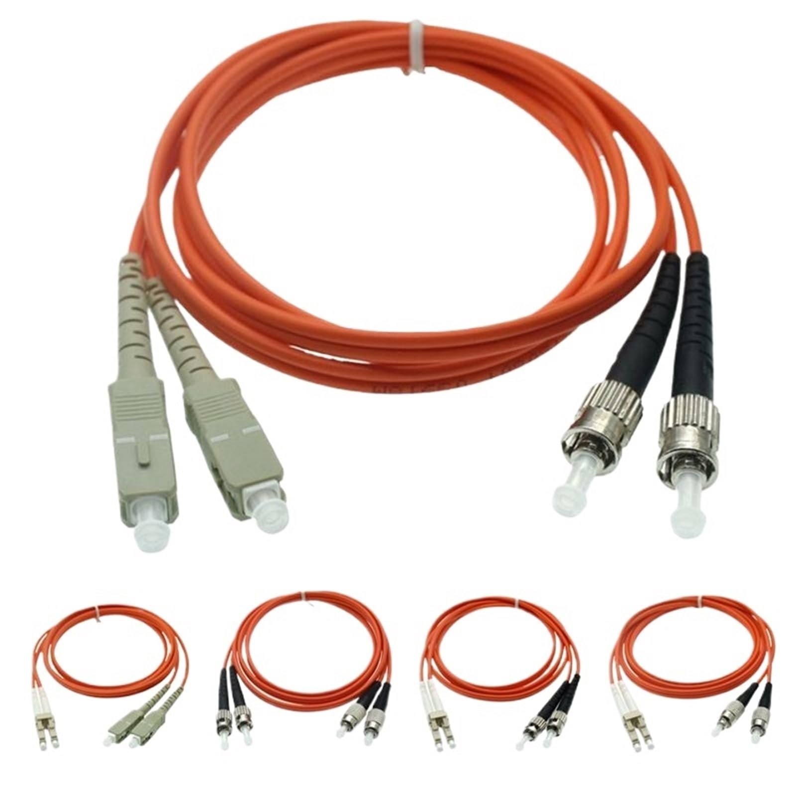 Cavo jumper in fibra ottica dual core multimodale Gigabit di grado portante Cavo multimodale doppio da LC a SC a FC a doppio cavo ST(Double FC-ST,40m)