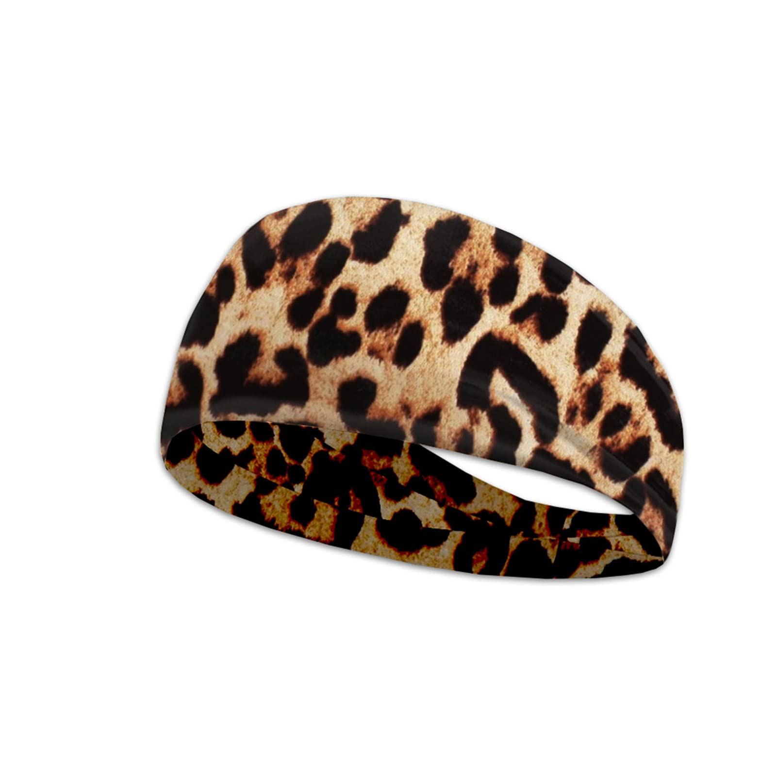Kuiaobaty Unisex Sports Headband Leopard Print - Mens Head Brown Sweatbands for Football, Basketball, Soccer, Tennis, Yoga and Golf-image-36