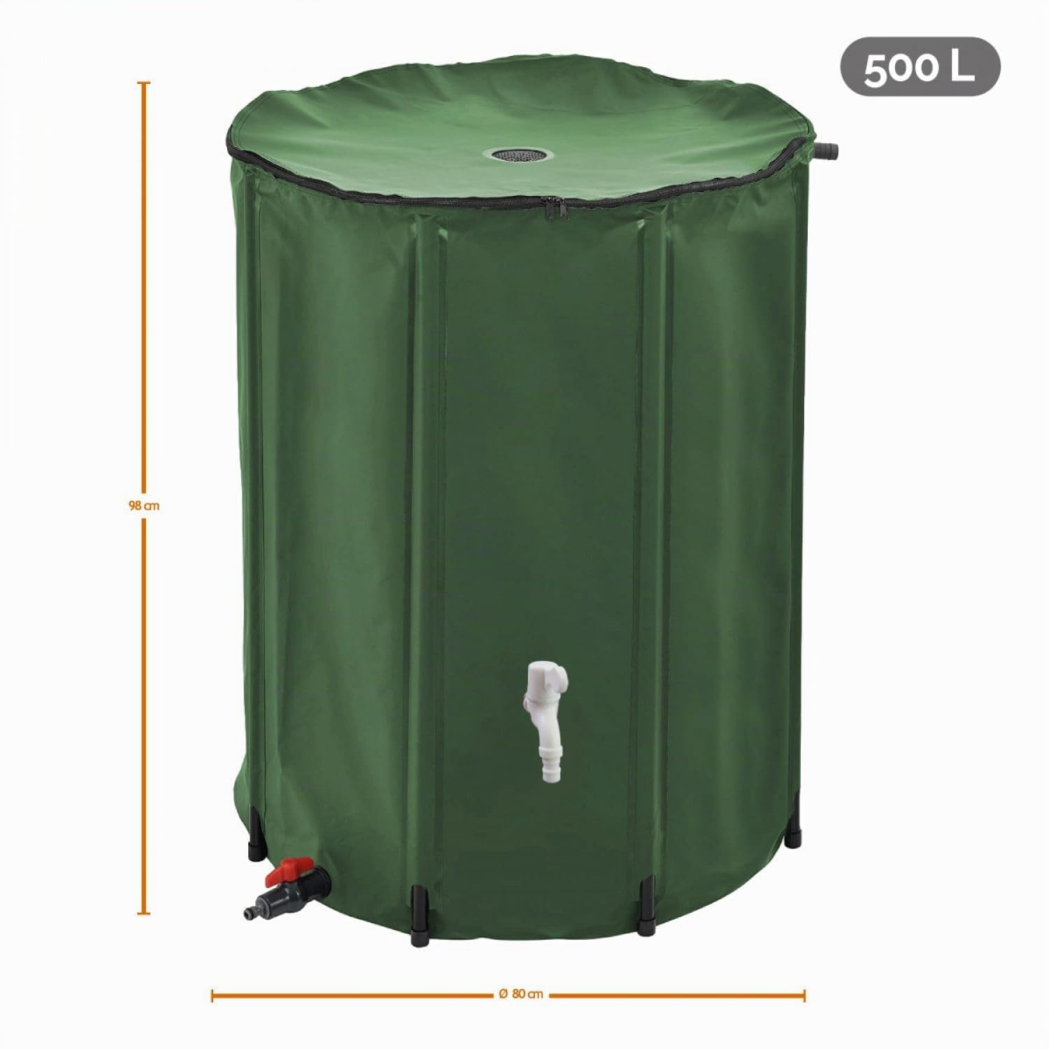 Linxor - Depósito de Agua de Lluvia Plegable - 500 L - 2 Colores