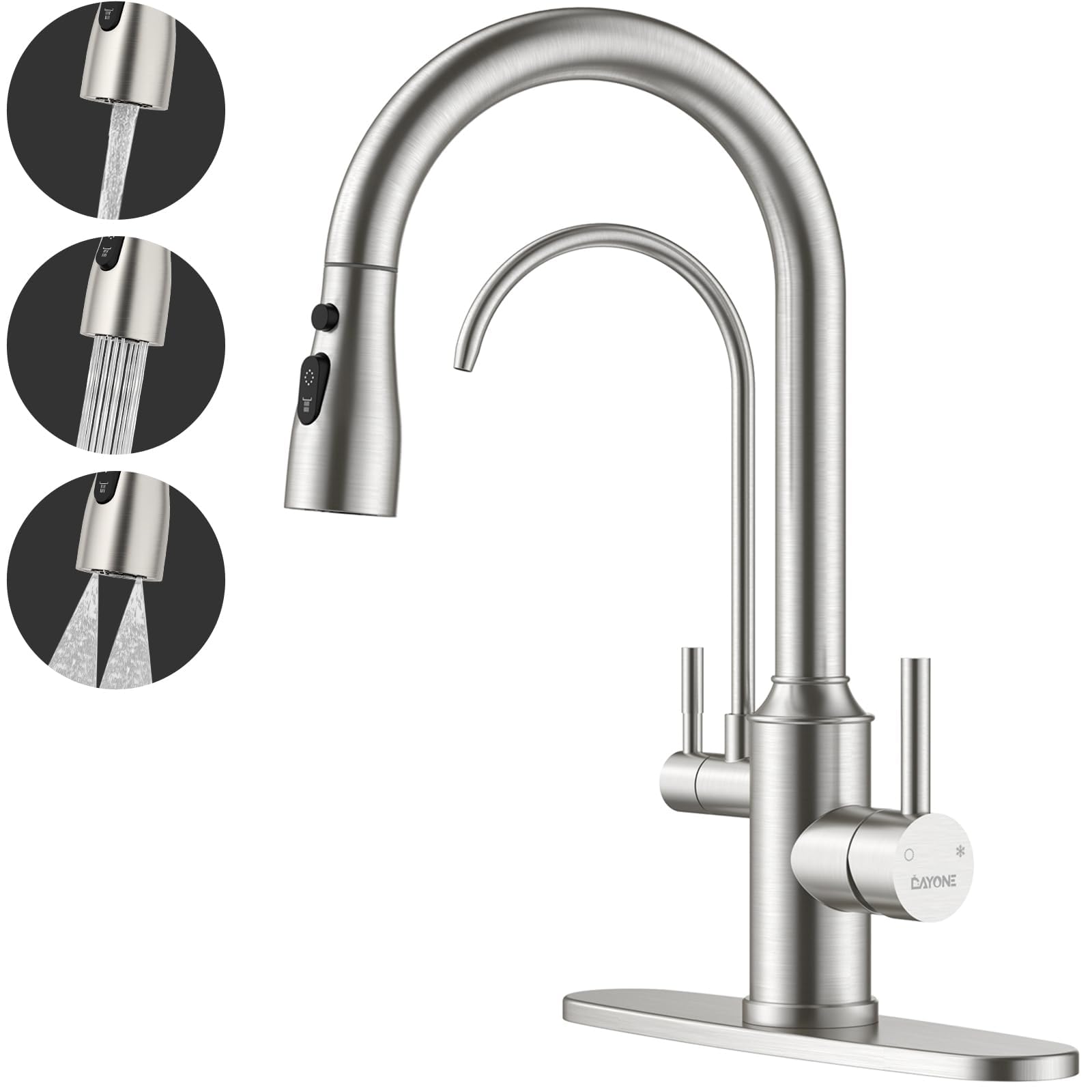 DAYONE Kitchen Faucet with Pull Down Sprayer DAY-CRPF01BN