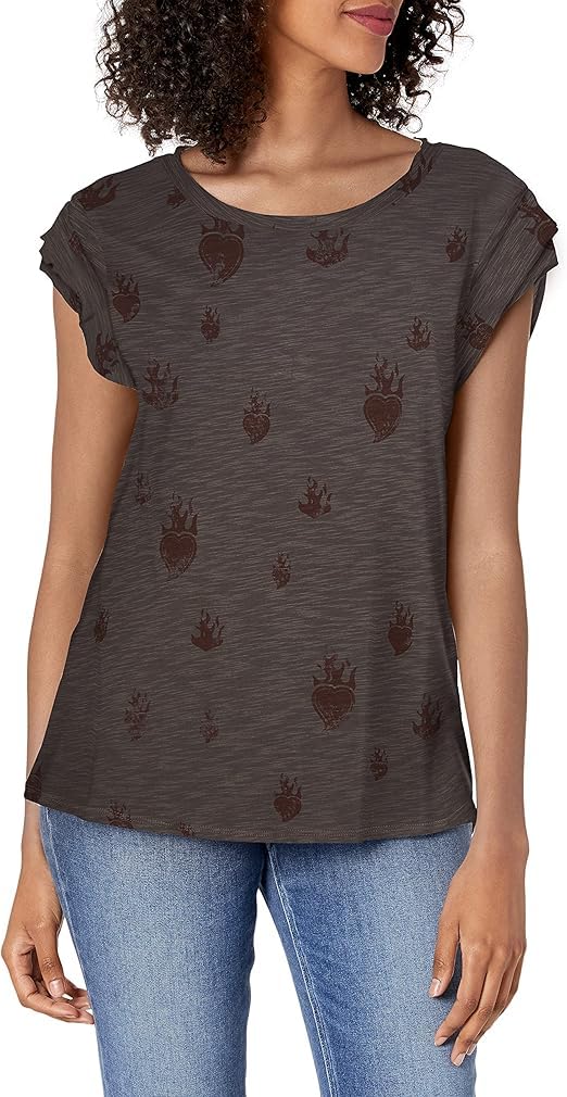 SAM Fashion House Women's Molly Cap Sleeve Feminine Cut T-Shirt