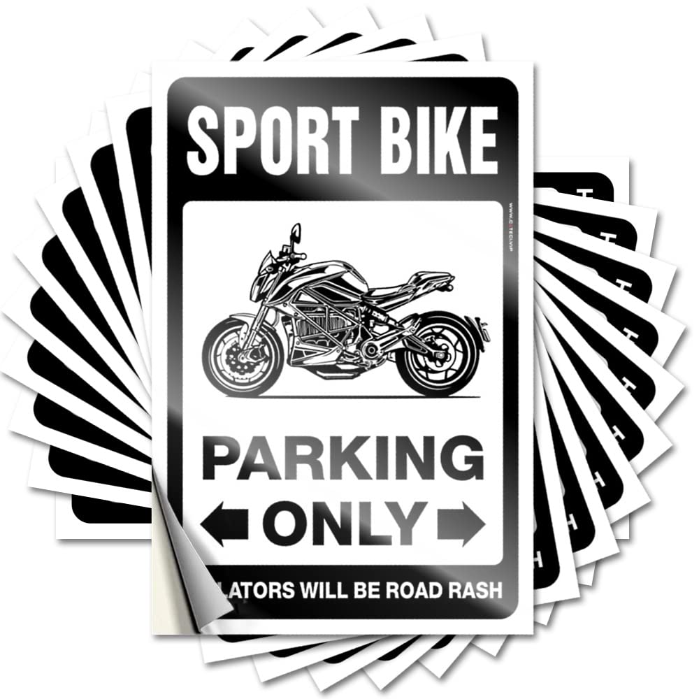 Plain Bottle Sticker | Sport Bike Parking Only Lover Durable Vinyl Sticker Easy Apply for Fall(8X12CM)
