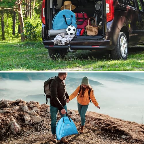 VILLEY Mesa de Camping Plegable Redonda de Doble Capa con Bolsa de Transporte miniatura 6