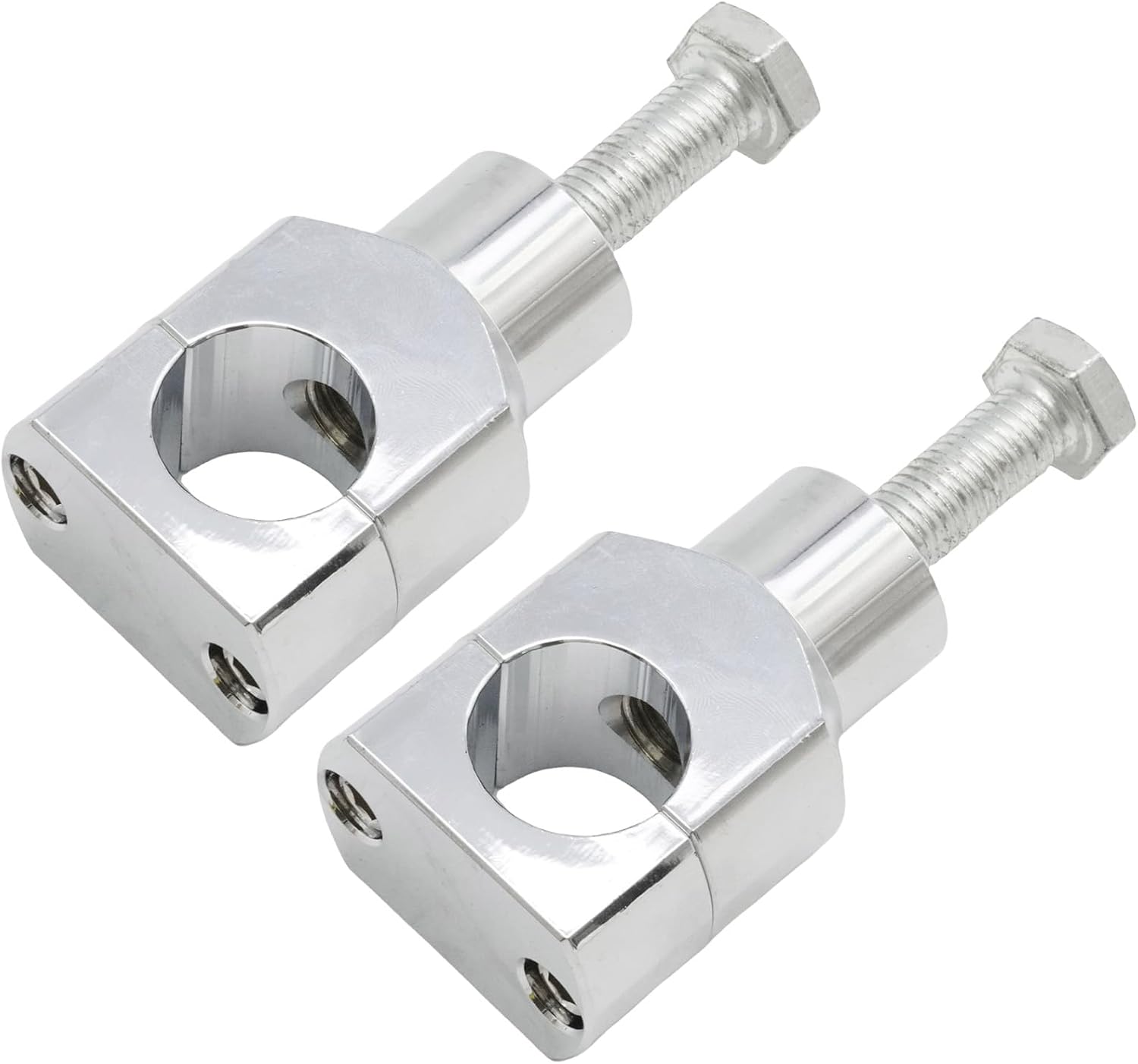 Saihisday 2PCS MT030-008-CD Chrome Round 1 inch Handlebar Riser Clamp, Replacement for Harley Replacement for Kawasaki Replacement for Suzuki Models