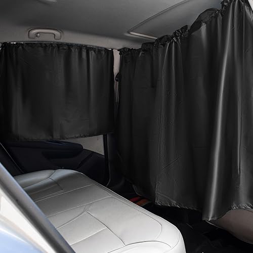 Cortinas divisoras para automóvil, juego de 3 cortinas opacas de doble cara de protección solar para automóviles, SUV, cubierta de ventana de coche,