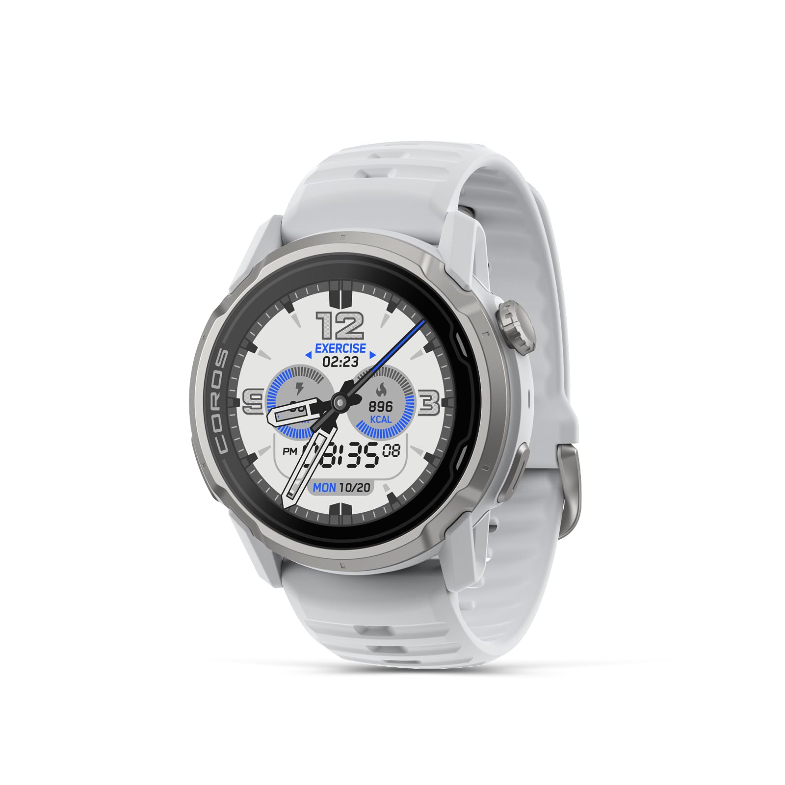 COROS APEX 4 Montre GPS, écran Tactile MIP 1,3", Cartes mondiales + Navigation itinéraire, autonomie 41 Jours, Montre Sport, Micro, Haut-Parleur, 5 Modes d'escalade (Blanc, 46mm)