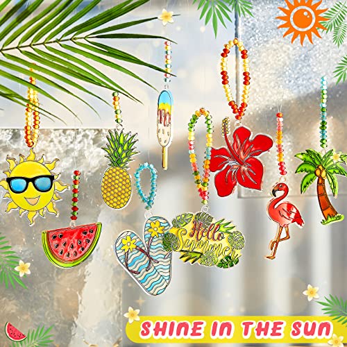 27 Sets Summer Window Paint Ornaments Summer Suncatchers Craft Kit DIY Suncatcher Kits Summer Suncatchers for Party Favors
