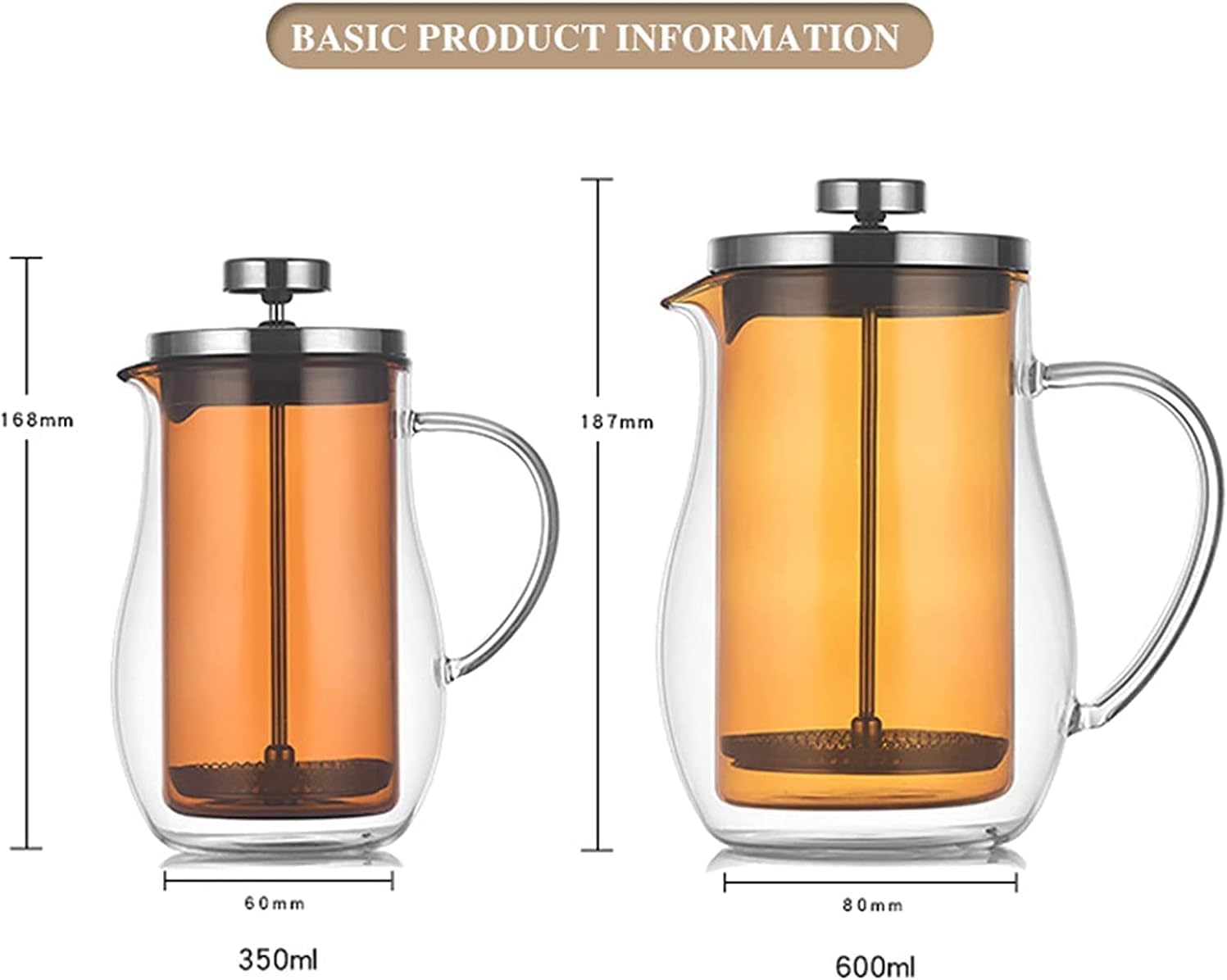Cafetera de prensa, prensa de café, caffettiere, cafetera, cafetera de prensa francesa, cafetera de prensa francesa, vidrio de borosilicato de doble pared, sistema de filtración de acero inoxidable 30
